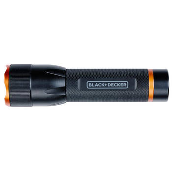 BLACK+DECKER LED Zaklamp 120 Lumen - 3W - 140M Bereik - 3 Lichtstanden: Hoog, Laag, Pulserend - Zwart/Oranje