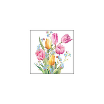 Ambiente Servetten Tulips Bouquet 25cm