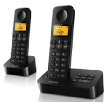 Philips Draadloze Telefoon D2652B/01 Dual - Antwoordapparaat - 1'6 Inch Display - Nummerherkenning - Sneltoetsen - Zwart