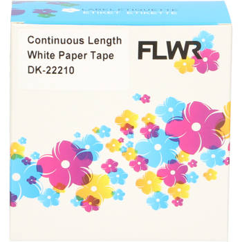 FLWR Brother DK-22210 29 mm x 30.48 M wit labels