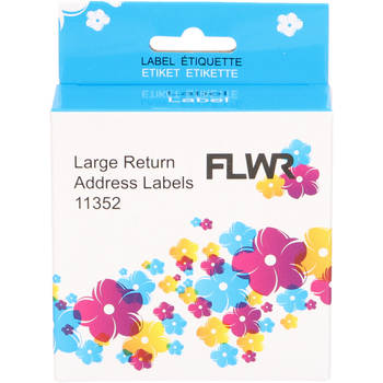 FLWR Dymo 11352 25 mm x 54 mm wit labels