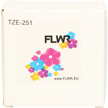 FLWR Brother TZe-251 zwart op wit breedte 24 mm labels