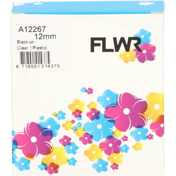 FLWR Dymo 12267 zwart op transparant breedte 12 mm labels