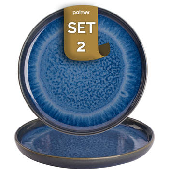 Palmer Bord Jory 22 cm Blauw Stoneware 2 stuks