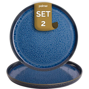 Palmer Bord Jory 28 cm Blauw Stoneware 2 stuks