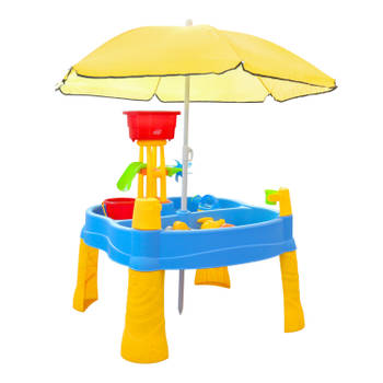 Blokker Sunny Aqua Explorer Zand & Watertafel met verstelbare parasol Inclusief accessoires aanbieding