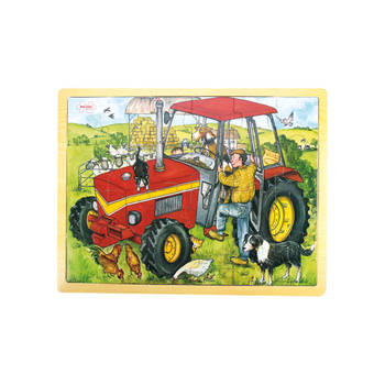 Bigjigs Houten Puzzel Tractor - 24 stukjes