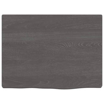 The Living Store Wandplank Rustieke Stijl - 40 x 30 x 2 cm - Donkergrijs Eikenhout