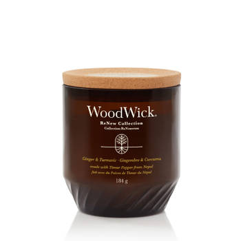 WoodWick Geurkaars Medium - ReNew - Ginger & Tumeric - 9.5 cm / ø 8 cm