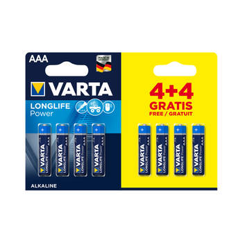 Varta longlife power AAA 4 + 4 (20 stuks)
