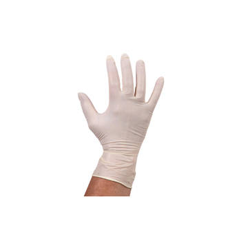 Handschoen latex wit ongepoederd L (100 stuks)