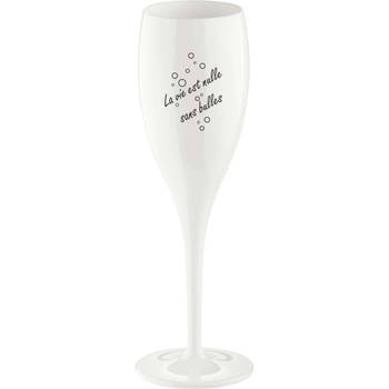 Koziol - Superglas Cheers No. 1 Champagneglas La Vie Est Nulle Sans Bulle - Kunststof - Wit