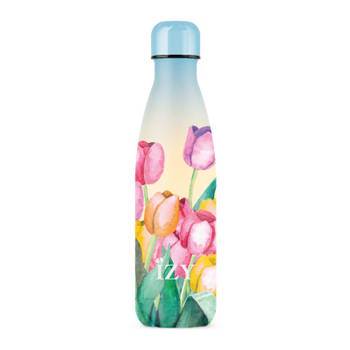 IZY - Thermosfles 0.5L, RVS, Tulpenveld Holland - IZY Art Collection