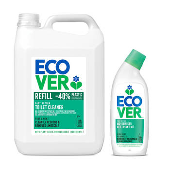 Ecover - Wc reiniger - Pine & Mint - Ontkalkt & Reinigt - 5L + 750 ML Gratis - Voordeelverpakking