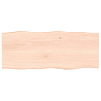 vidaXL Tafelblad natuurlijke rand 100x40x2 cm massief eikenhout