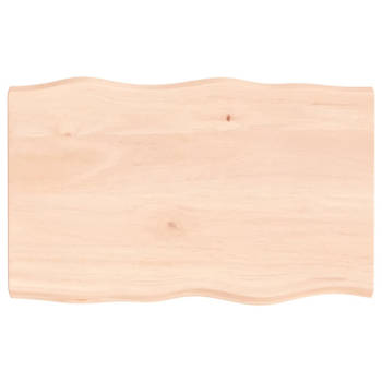 vidaXL Tafelblad natuurlijke rand 80x50x(2-4) cm massief eikenhout