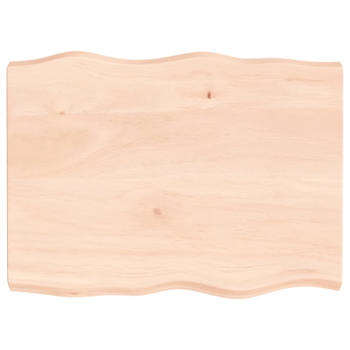 vidaXL Tafelblad natuurlijke rand 80x60x(2-6) cm massief eikenhout