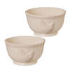 HAES DECO - Set van 2 Soepkommen / Mueslischalen - Ø 13x7 cm / 350 ml - Beige - Keramiek - Chicken