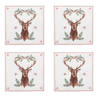 HAES DECO - Set van 4 Wegwerpservetten - 33x33 cm (20 stuks in verpakking) - Papier - Holly Christmas