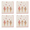 HAES DECO - Set van 4 Wegwerpservetten - 33x33 cm (20 stuks in verpakking) - Papier - Frosty and Sweet