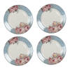 HAES DECO - Dinerborden set van 4 - Formaat Ø 26x2 cm - Porselein - Peony Chique