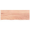 The Living Store Wandplank Eikenhout - 80 x 30 x 2 cm - Lichtbruin - Draagvermogen 20 kg