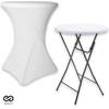 Infinity Goods Stevige Statafel Incl. Witte Statafelrok - Partytafel - Robuust en Weersbestendig - 80cm x 110cm -