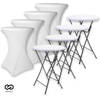 Infinity Goods 4x Stevige Statafel + 4x Witte Statafelrok - Partytafel - Robuust en Weersbestendig - 80cm x 110cm -