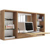 TealaS bureau bureau, kaptafel wandmontage 1 kleppe 1 lade 6 planken eik decor.