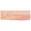 The Living Store Wandplank Eikenhout - 60x20x6 cm - Rustieke Stijl - Lichtbruin - Natuurlijke Rand