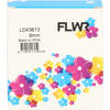 FLWR Dymo 43613 zwart op wit breedte 6 mm labels