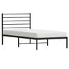 vidaXL Bedframe met hoofdbord metaal zwart 107x203 cm