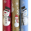 Sneeuwman Assortiment Kerstpapier Inpakpapier Cadeaupapier - 2 meter x 70 cm - 65 Rollen