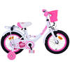 Volare Meisjesfiets Ashley 14 Inch 22,5 cm Meisjes Terugtraprem Wit/Roze