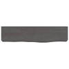 The Living Store Wandplank Rustiek Massief Eikenhout - 40 x 10 x 6 cm - Donkergrijs