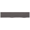 The Living Store Wandschap 100x20x4 cm behandeld massief eikenhout donkergrijs - Wandsteun