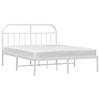 vidaXL Bedframe met hoofdbord metaal wit 160x200 cm