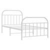 vidaXL Bedframe met hoofd- en voeteneinde metaal wit 107x203 cm