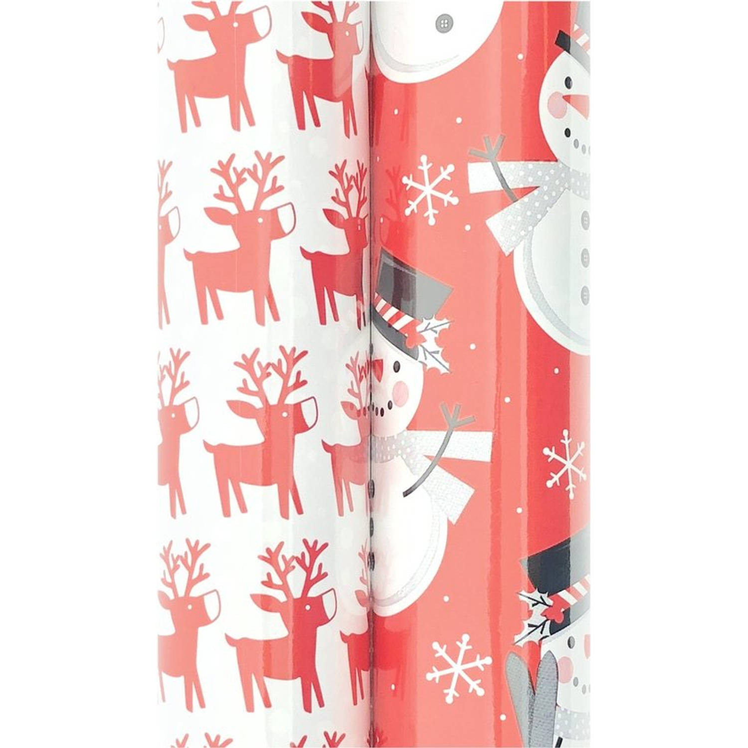 Kerstmis cadeaupapier - assortiment inpakpapier voor Kerst - 6 meter x 70 cm - 2 rollen