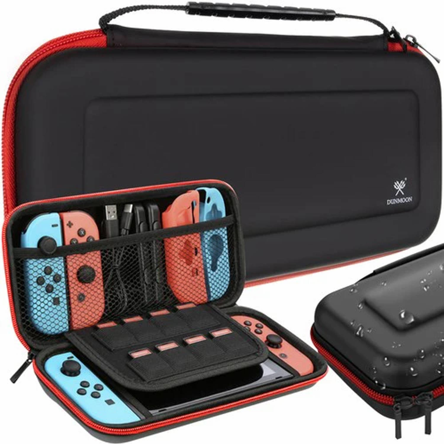 Case geschikt voor Nintendo Switch Hard Cover Beschermhoes Vak voor 10 Spellen Zwart