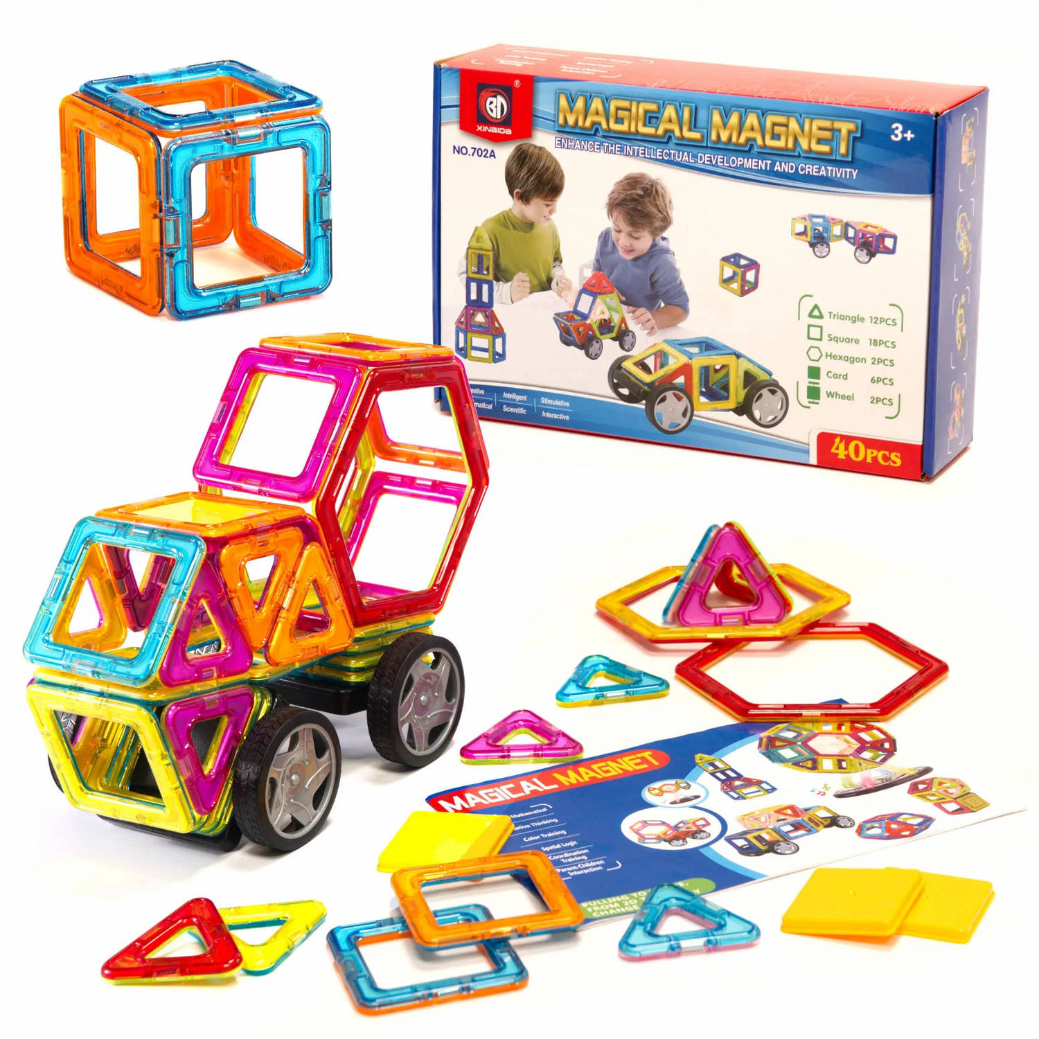 Magnetic Toys magnetische bouwblokken Magnetisch speelgoed 40 onderdelen Vanaf 3 jaar