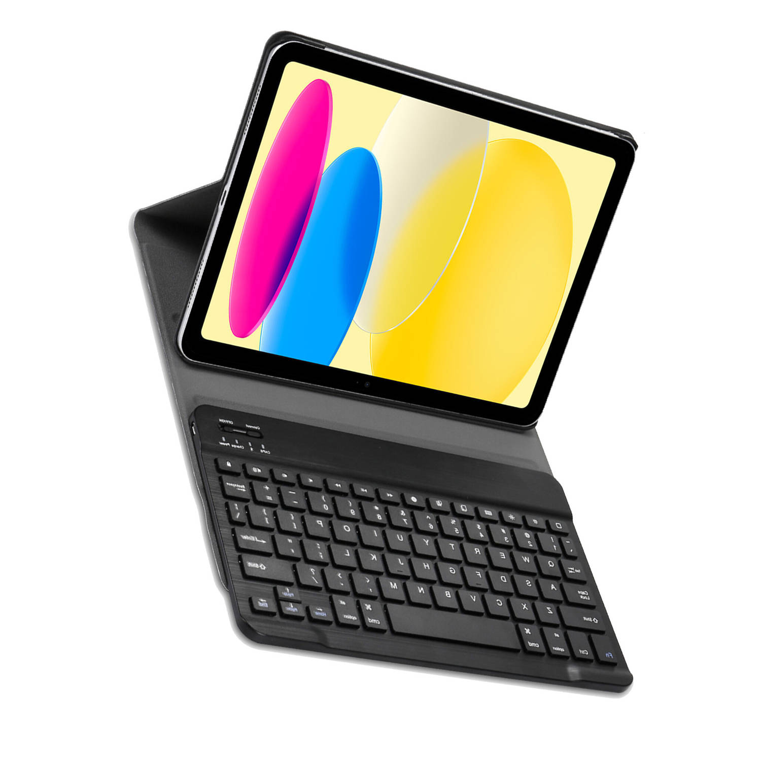 Basey iPad 10 (2022) Toetsenbord Hoes Book Case iPad 2022 Toetsenbord Hoesje Keyboard Cover Zwart