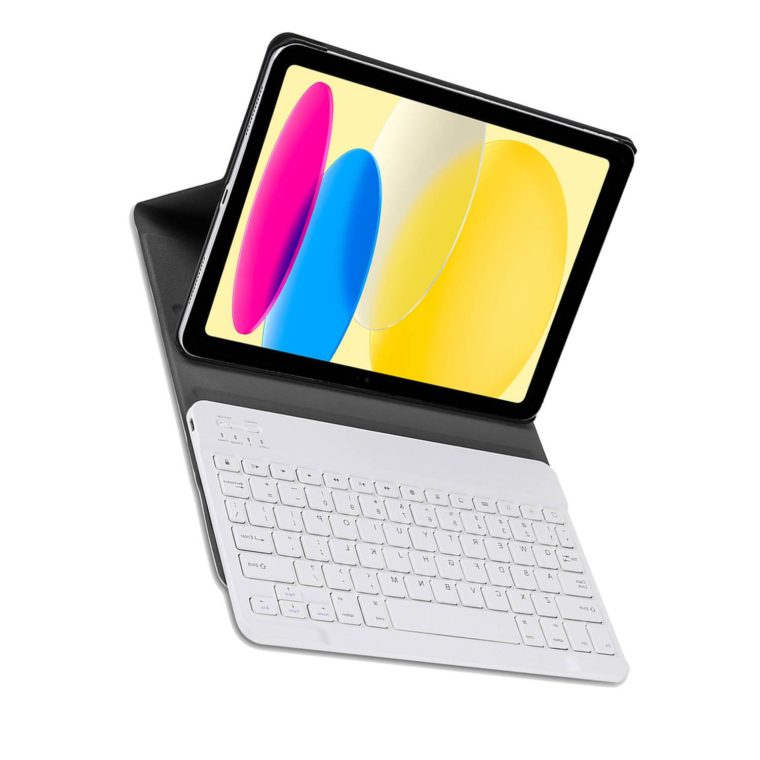 Basey iPad 10 (2022) Toetsenbord Hoes Book Case iPad 2022 Toetsenbord Hoesje Keyboard Cover Rosé Gou