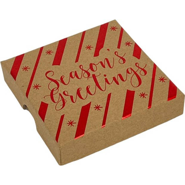 Kerst giftcard geschenkdoos - 10 x 10 x 2,5 cm - 2 Stuks