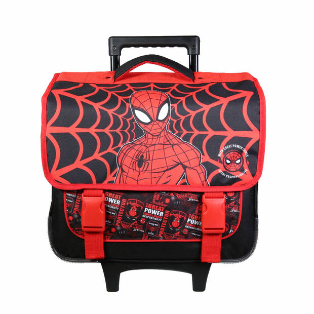 Marve Spiderman schooltas rugzak trolley 38x14x34