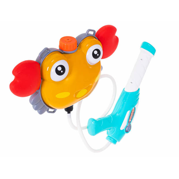 Rugzak waterpistool oranje krab 1L - Buitenspeelgoed - Backpack Watergun - Supersoaker - Voor de kleine kindjes