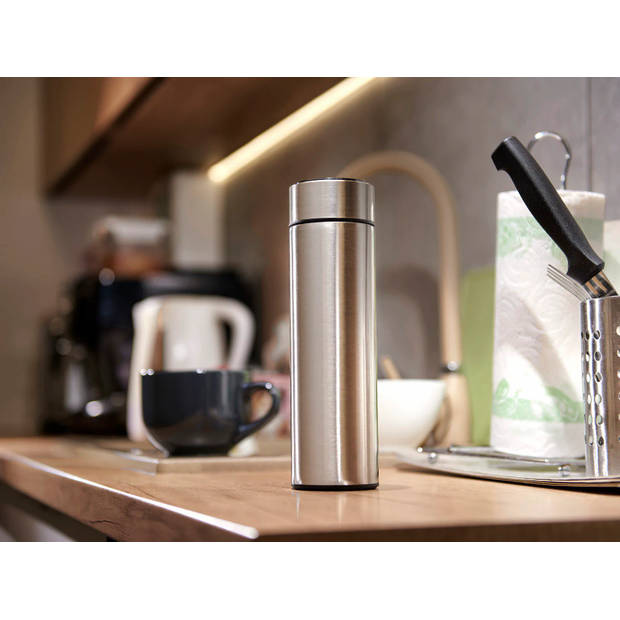 Thermos mok smart LED 500ml zilver - thermosfles - isoleerkan -