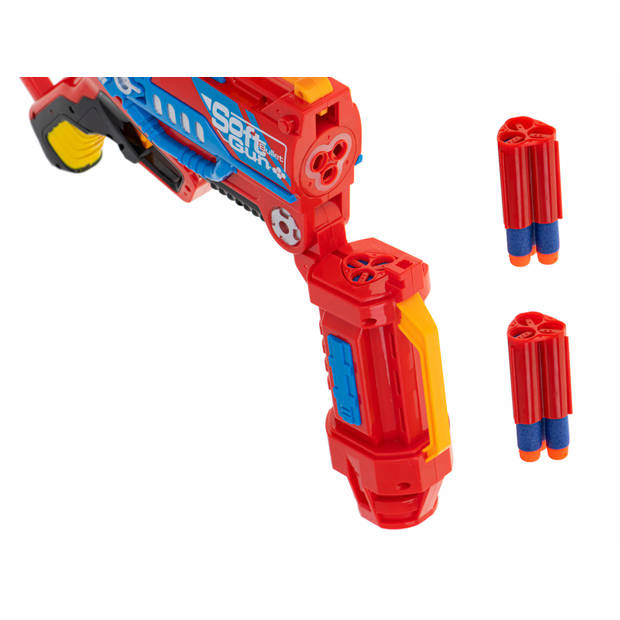 Blaze Storm schuim dart machinegeweer + 20 darts rood - speelgoed pistool - pistool - klappertjespistool