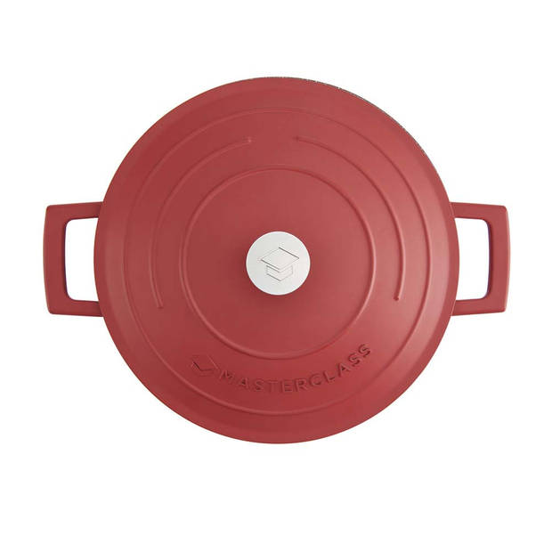 Braadpan, 24cm - 4 L - Rood - Lichtgewicht - Levenslange garantie - Geschikt voor inductie - MasterClass