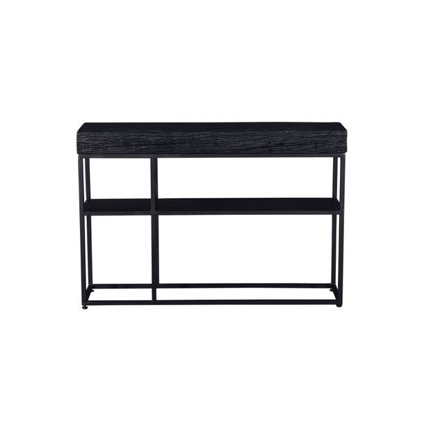 Giga Meubel - Sidetable Zwart Hout - 120x30x80cm - IJzer - Pure Black